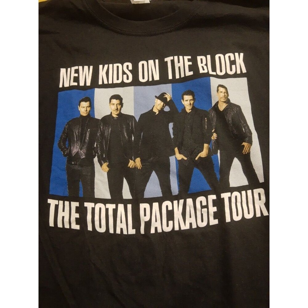 New Kids On The Block Total Package Tour Band XL Black T-Shirt Pop Rock Hip Hop